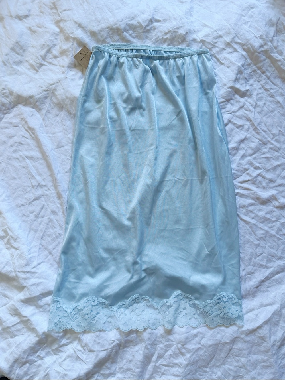 💙Vintage // Light Blue Midi Slip Skirt💙
